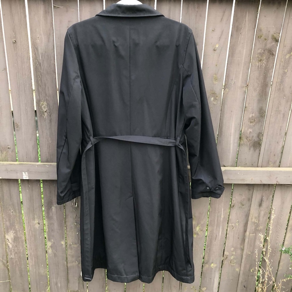 Vintage Y2K GAP Black Long Belted Trench Coat Womens Large Grunge Minimalist - Picture 8 of 16